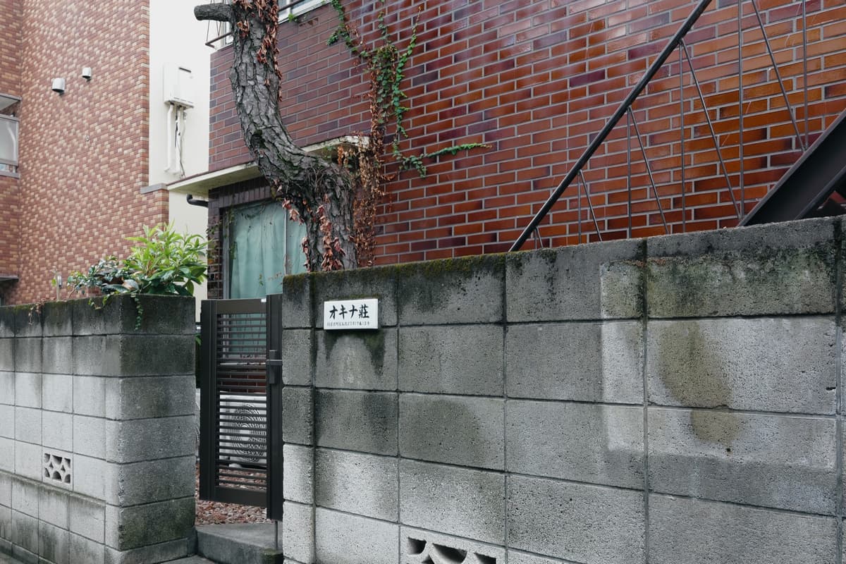 蔦這う煉瓦とブロック塀